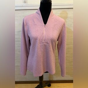 Apana Lavender Half Zip Pull Over Long Sleeve Top